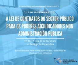 Curso monográfico A Lei de contratos do sector público para os poderes adxudicadores non Administración pública (PANAP)